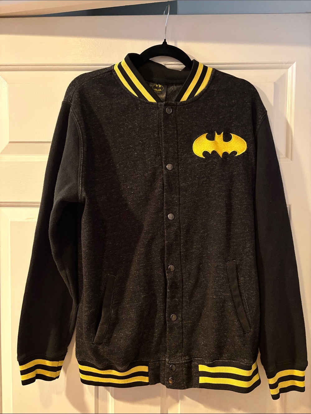 Batman Black and Yellow sweater Varsity Jacket size M